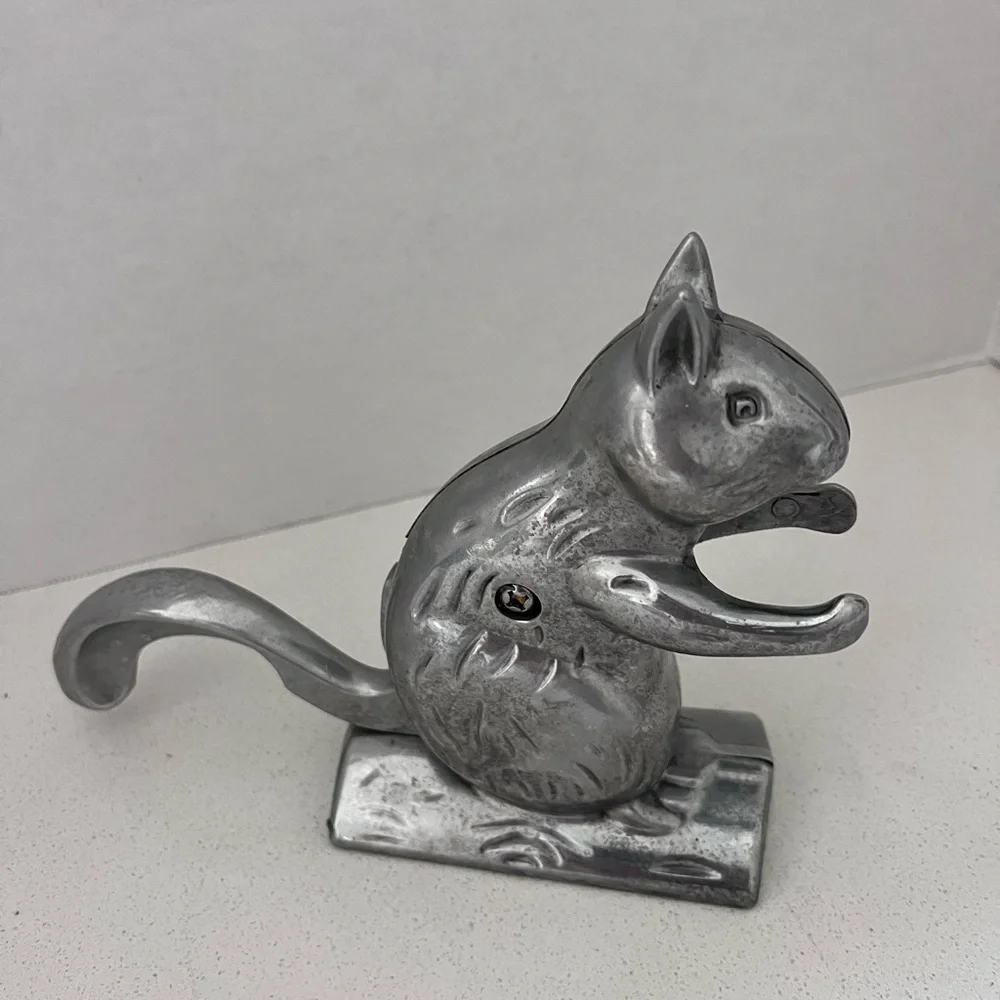 Vintage‎ Aluminum Cast Squirrel Nutcracker Whimsical 6.25